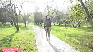 Jeny Smith seamless pantyhose customize public crumb